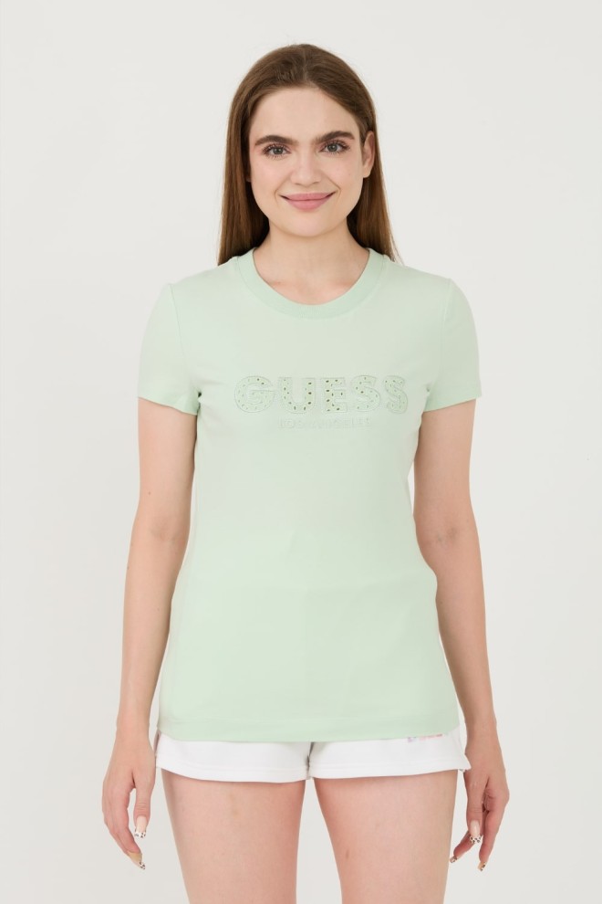 GUESS Ziełony t-shirt Sangallo Tee