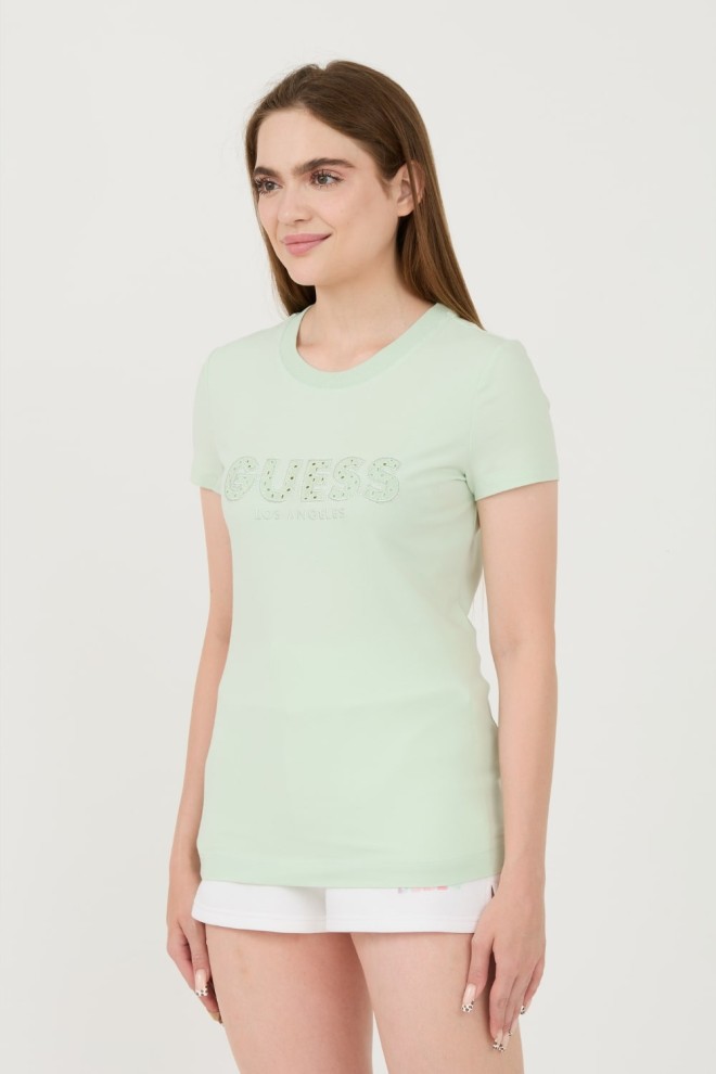 GUESS Ziełony t-shirt Sangallo Tee