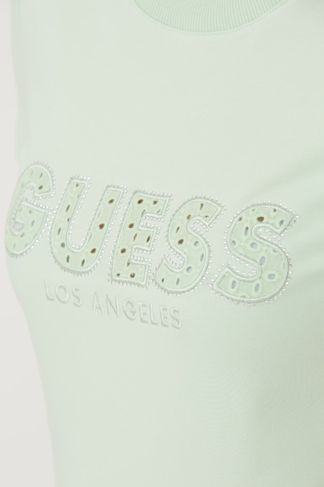 GUESS Ziełony t-shirt Sangallo Tee