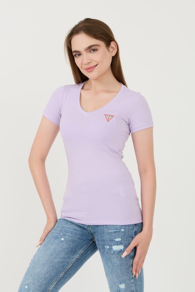 GUESS Lavender Mini Triangle Tee pentru femei