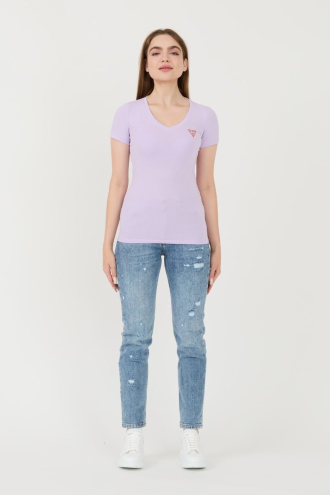GUESS Lavender Mini Triangle Tee pentru femei