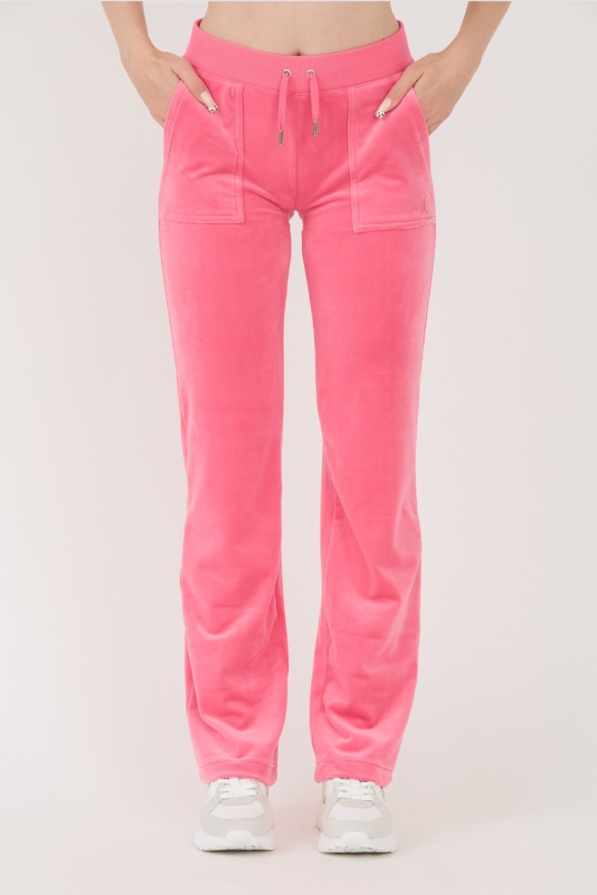 JUICY COUTURE Różowe spodnie dresowe Del Ray Pocketed Pant