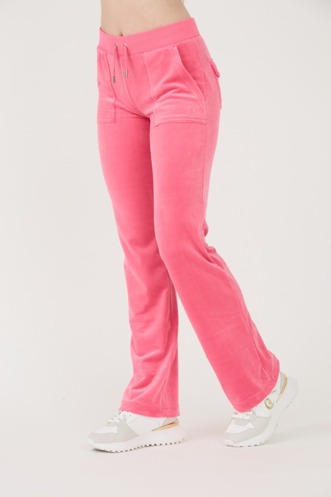 JUICY COUTURE Różowe spodnie dresowe Del Ray Pocketed Pant