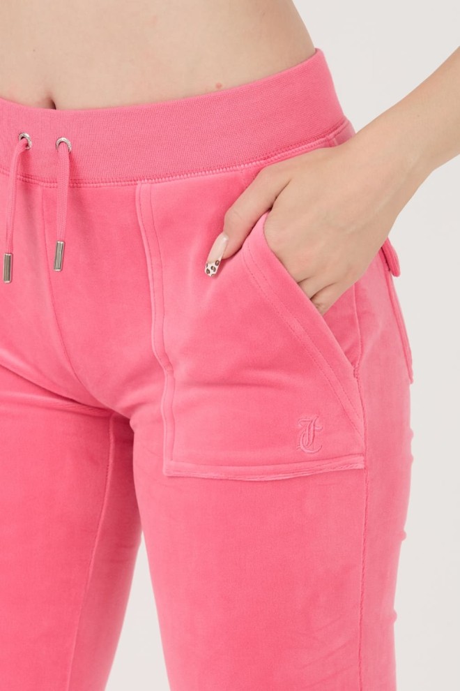 JUICY COUTURE Różowe spodnie dresowe Del Ray Pocketed Pant