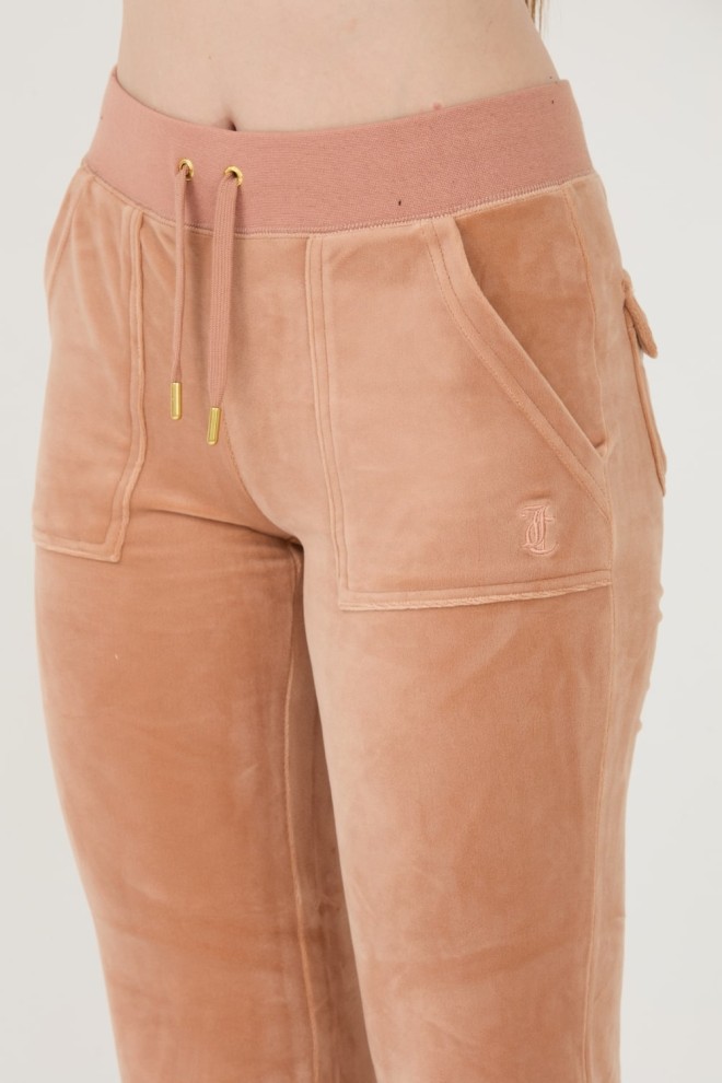 JUICY COUTURE Beżowe spodnie dresowe Del Ray Gold Pocketed Pant