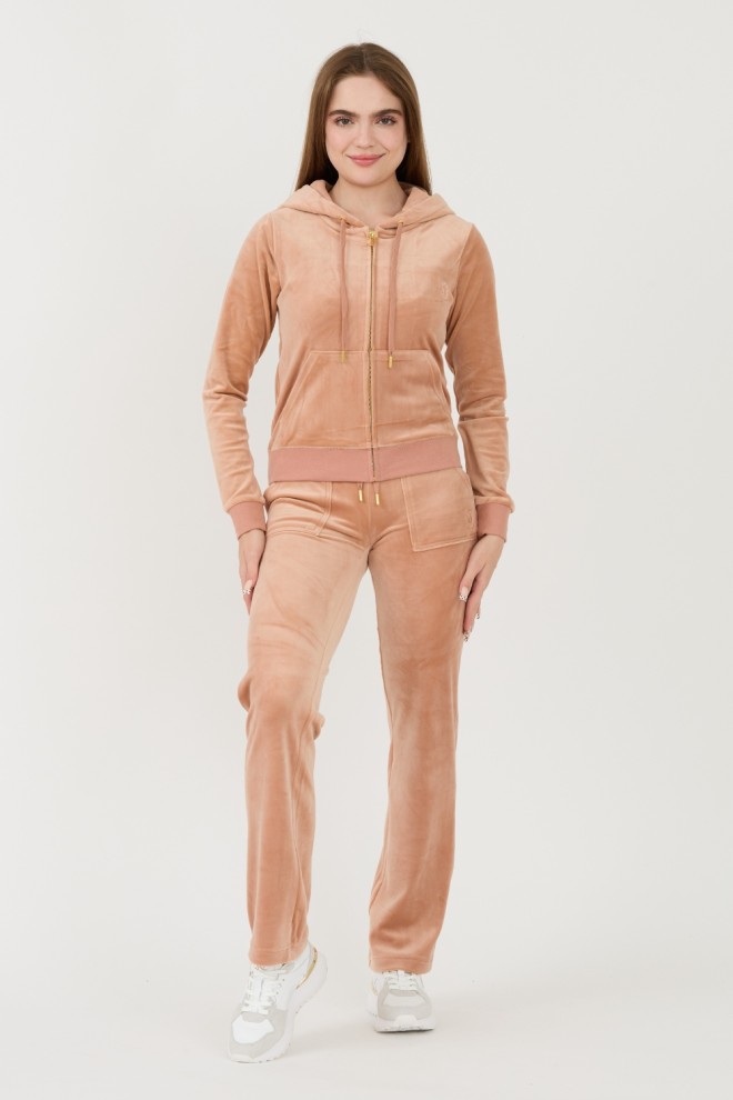 JUICY COUTURE Beżowe spodnie dresowe Del Ray Gold Pocketed Pant