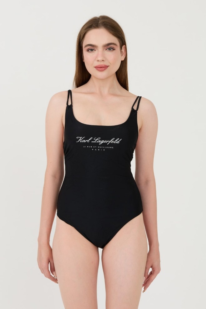 KARL LAGERFELD Czarny strój kąpielowy Hotel Karl Swimsuit