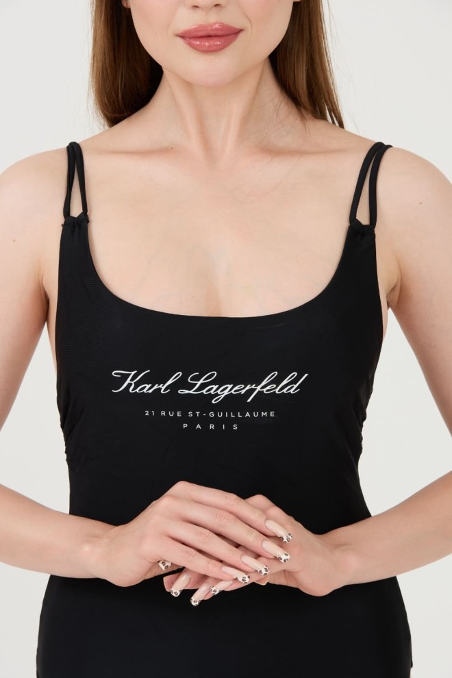 KARL LAGERFELD Czarny strój kąpielowy Hotel Karl Swimsuit