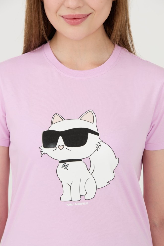 Футболка KARL LAGERFELD Lavender Iconic 2.0 Choupette