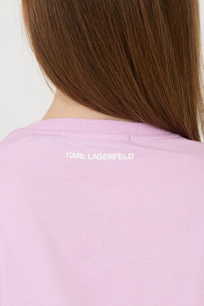 Tricou pentru femei KARL LAGERFELD Lavender Iconic 2.0 Choupette