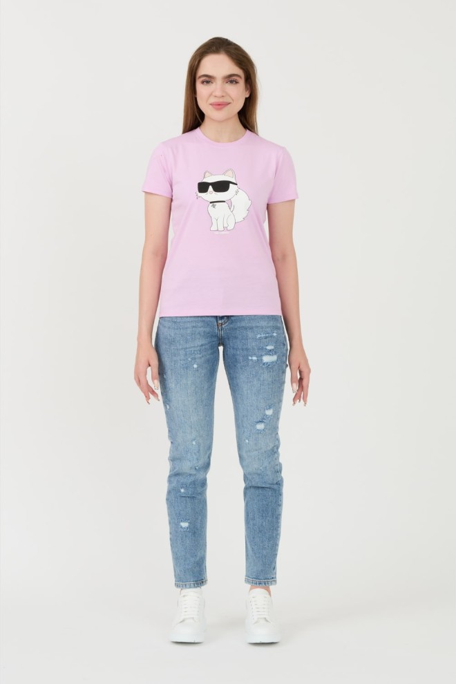 KARL LAGERFELD Lavender Iconic 2.0 Choupette t-shirt