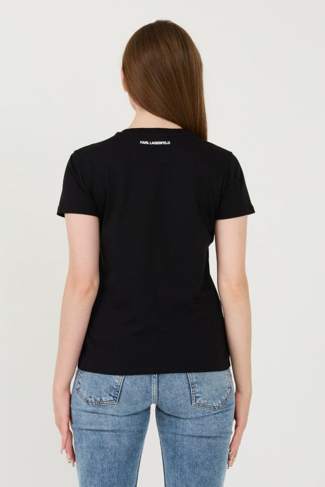 KARL LAGERFELD Czarny t-shirt Ikonik 2.0