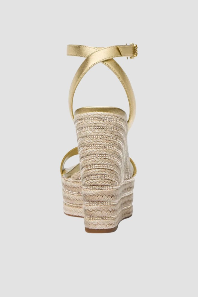 MICHAEL KORS Gold Leighton Wedge platform sandals