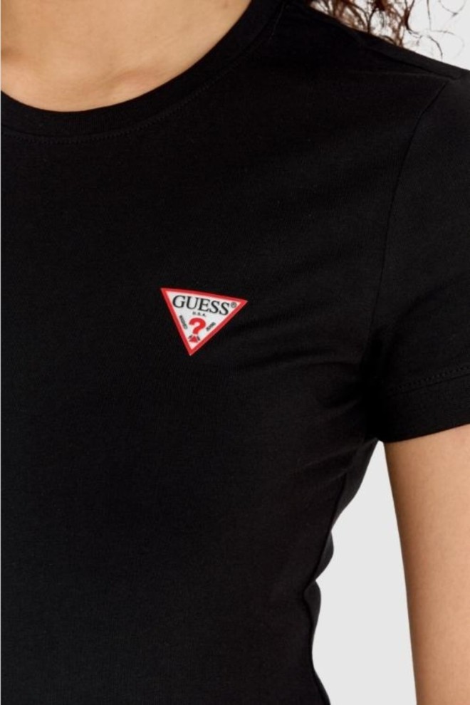 GUESS Czarny t-shirt Mini Triangle Tee