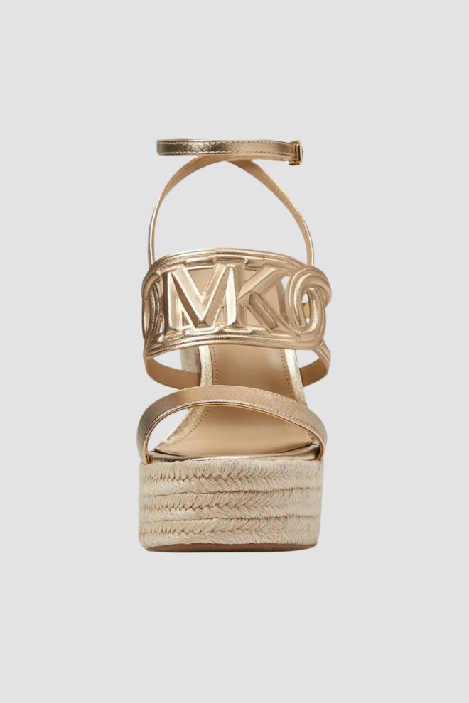 MICHAEL KORS Gold Alma Wedge Espadrille sandale