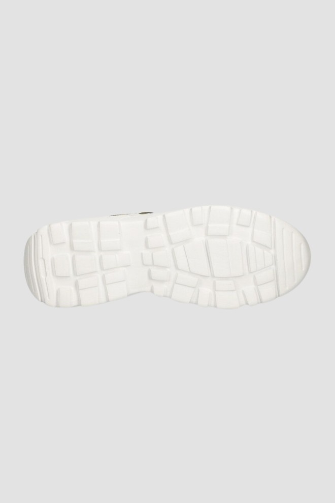 JUST CAVALLI Adidași albi cu logo auriu Fondo Casper