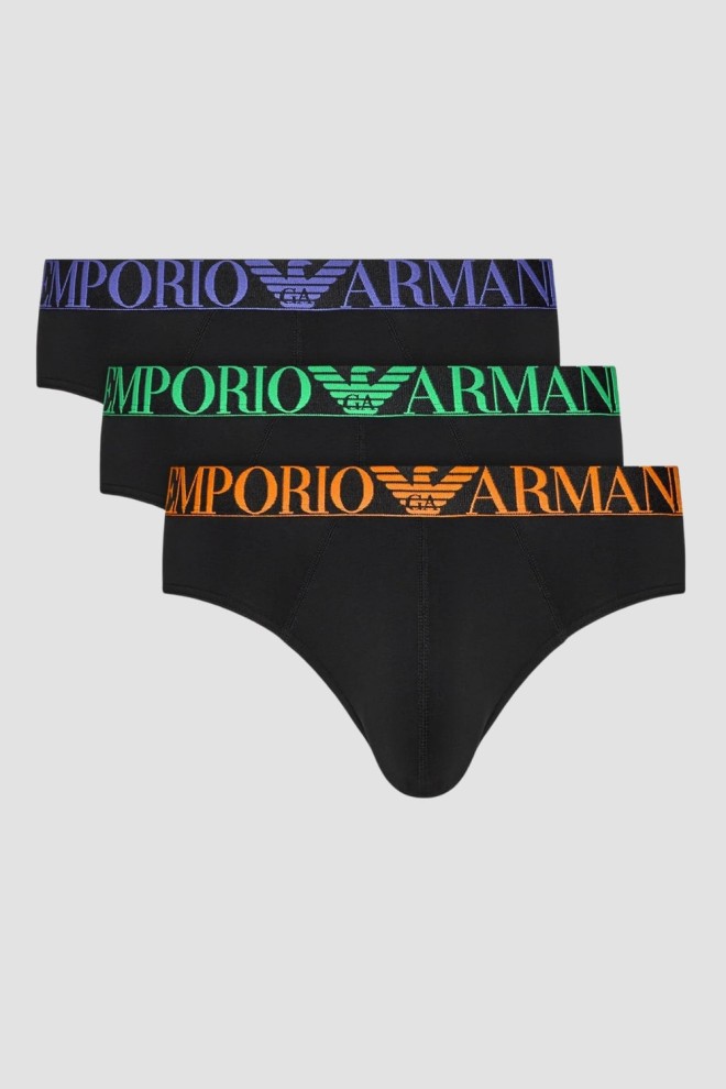 EMPORIO ARMANI Чорні труси-кофре 3PACK