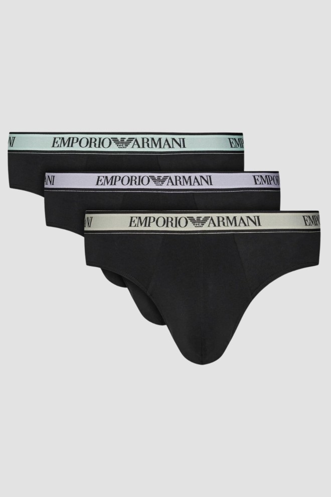 EMPORIO ARMANI Чорний комплект сліпів 3PACK