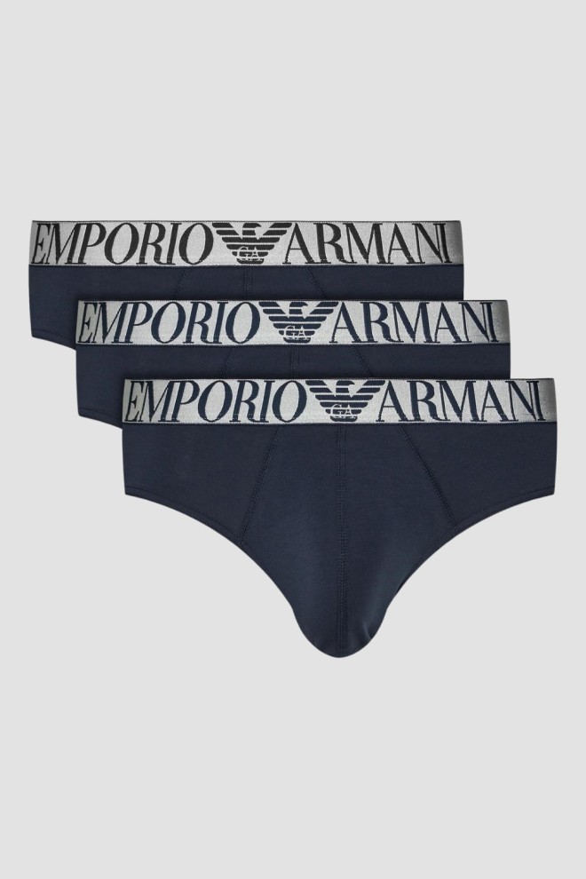 EMPORIO ARMANI Zestaw granatowych slipów 3PACK