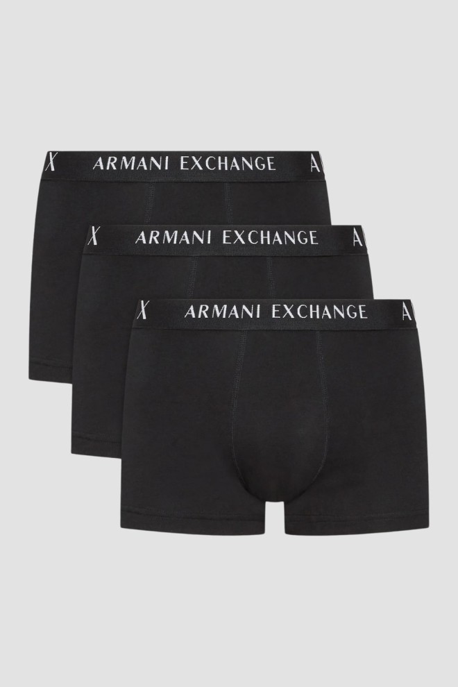 ARMANI EXCHANGE Black boxer shorts 3PACK