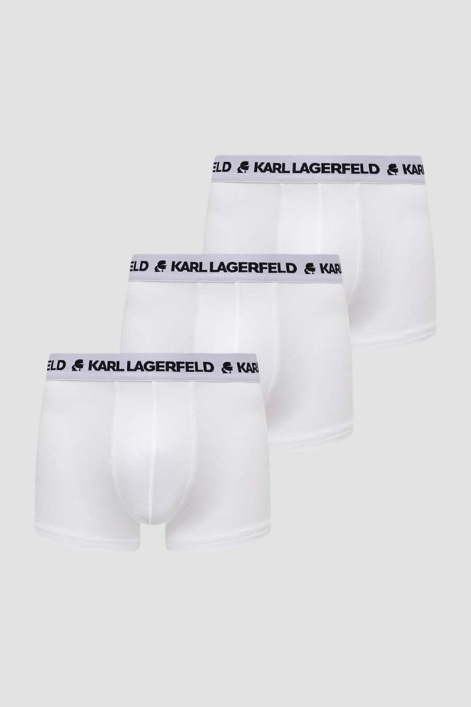 KARL LAGERFELD Komplet białych bokserek Logo Trunk Set 3PACK