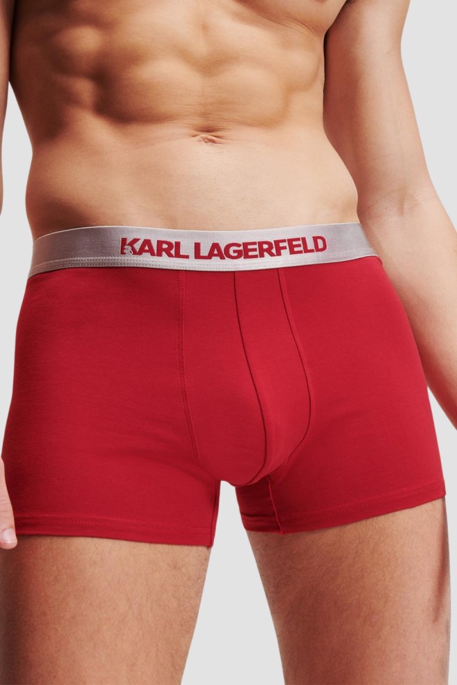 KARL LAGERFELD Set of black and red Metallic boxer shorts 3PACK