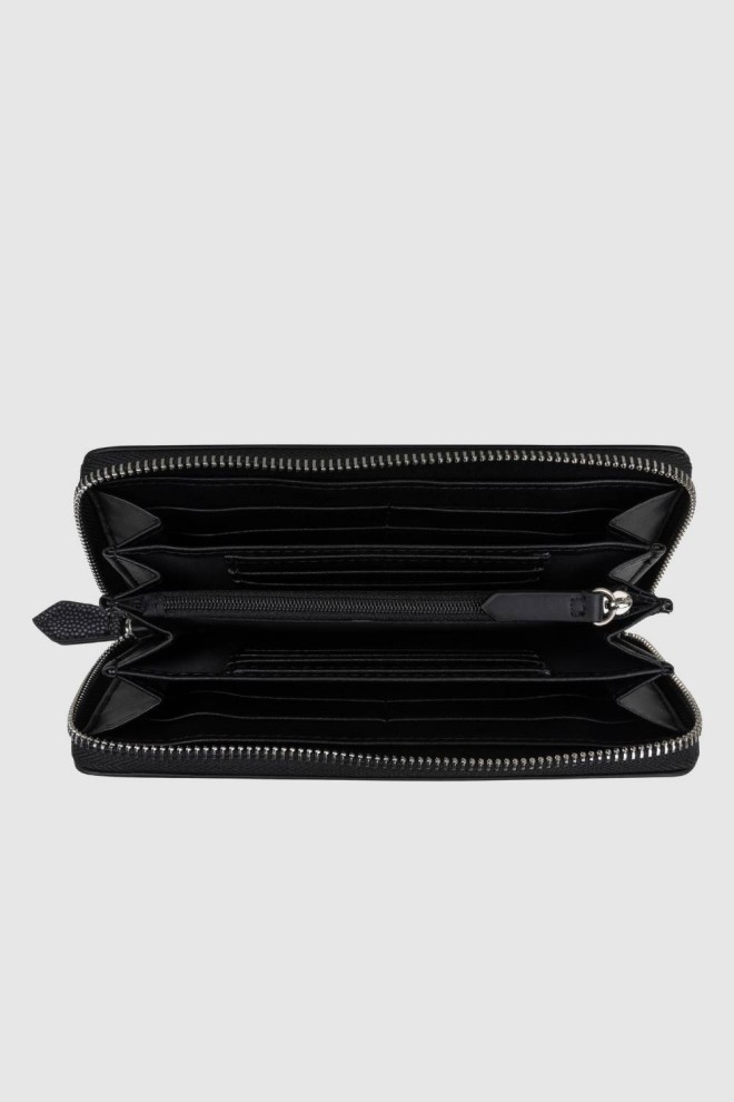 VALENTINO Duży czarny portfel Divina Zip Around Wallet