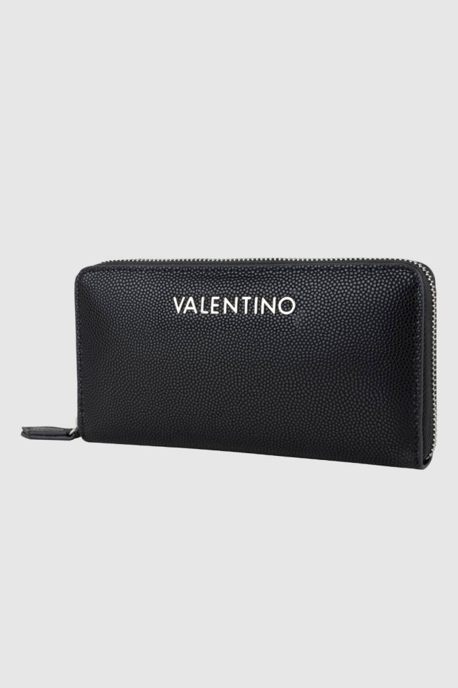 VALENTINO Duży czarny portfel Divina Zip Around Wallet