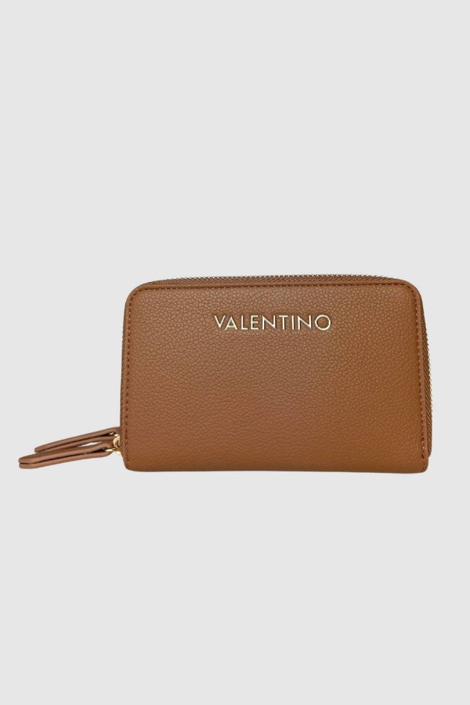 VALENTINO Średni brązowy portfel Arcadia Zip Around Wallet