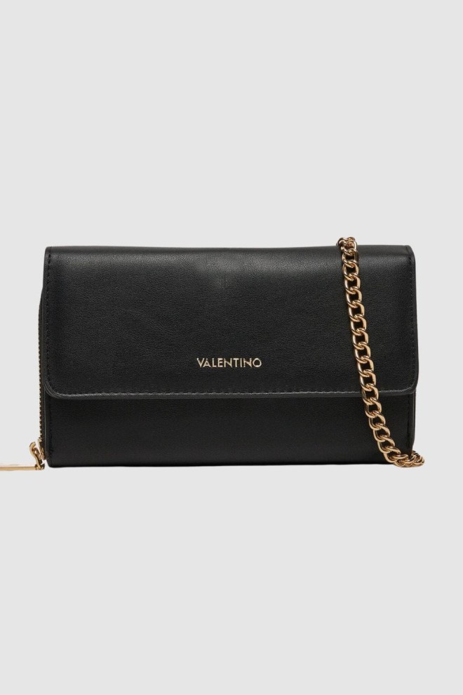 VALENTINO Portofel negru cu lanț Kalua Pochette