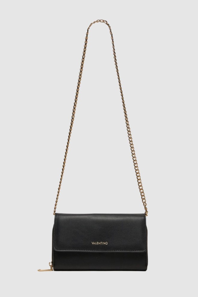 VALENTINO Portofel negru cu lanț Kalua Pochette