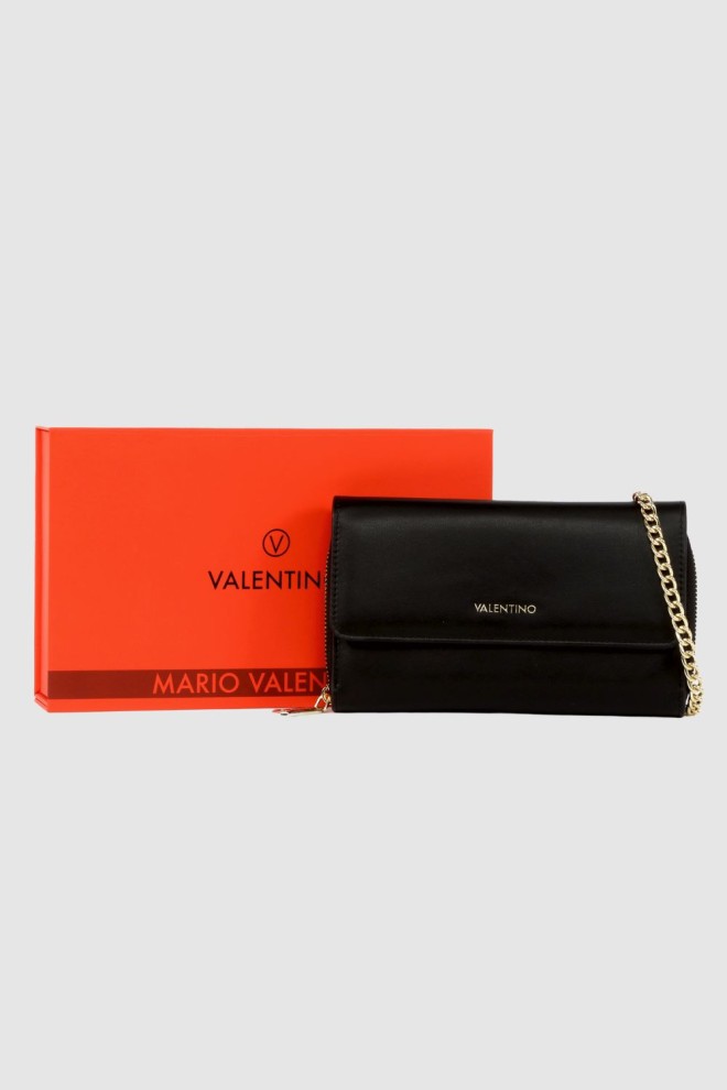 VALENTINO Portofel negru cu lanț Kalua Pochette