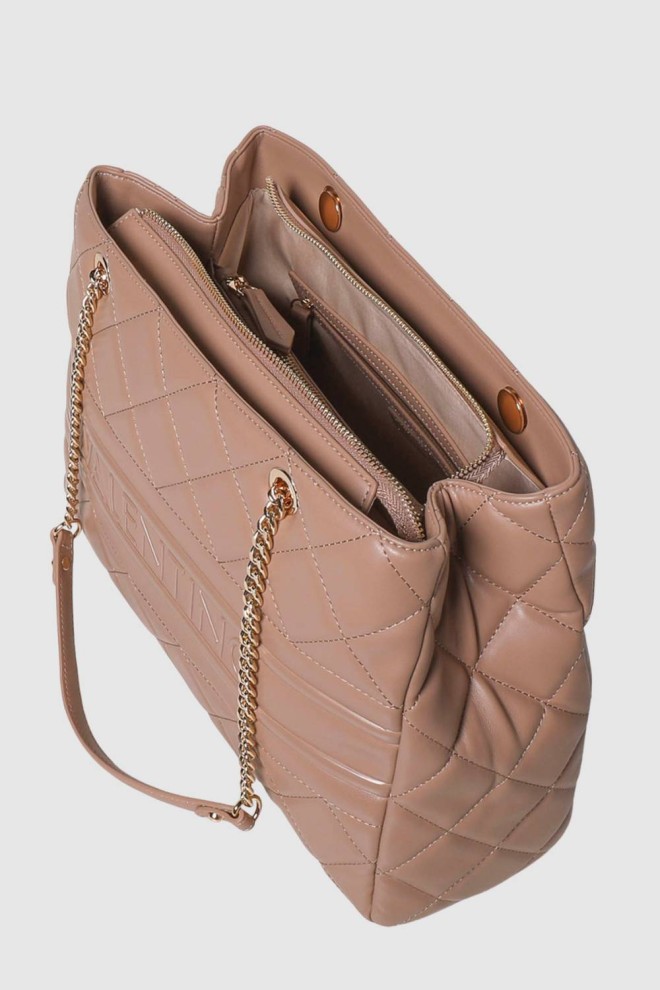 VALENTINO Geantă shopper matlasată bej de Ada Shopping