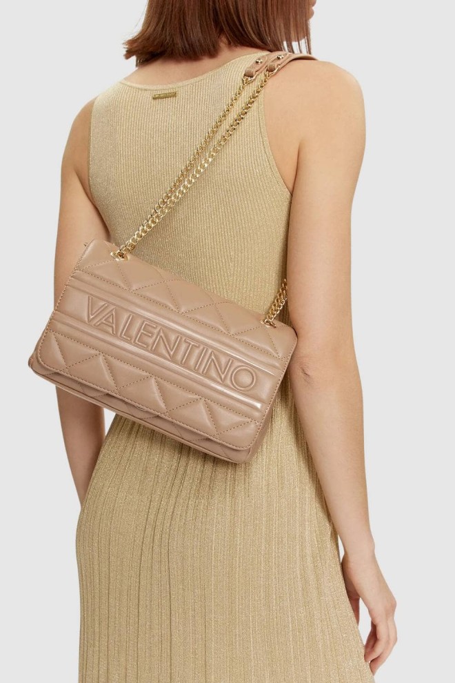 VALENTINO Beżowa torebka Ada Flap Bag