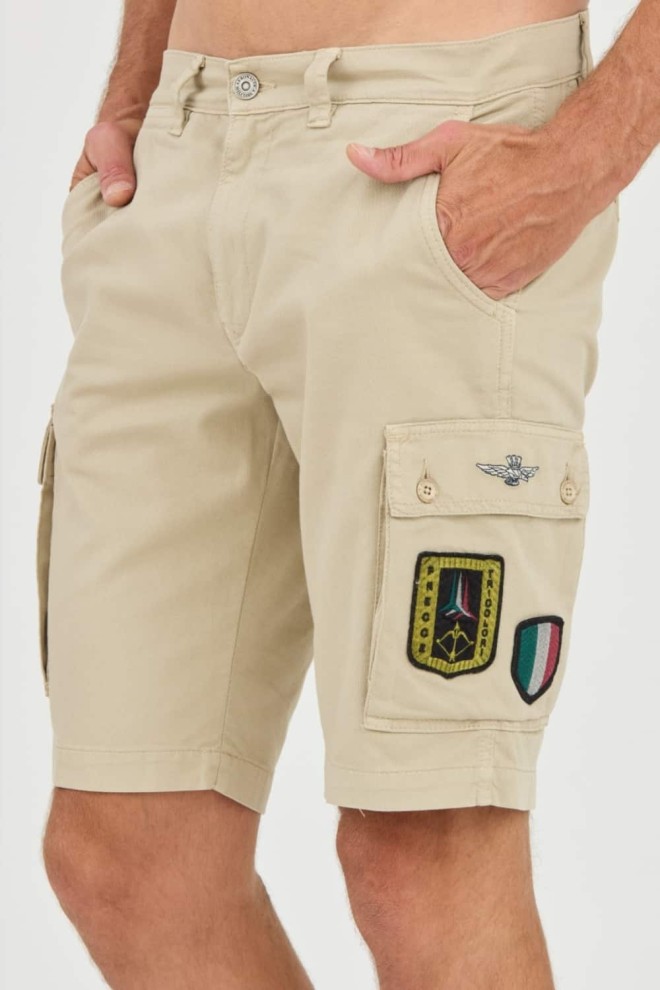 AERONAUTICA MILLITARE Beige bermudas Frecce Tricolori