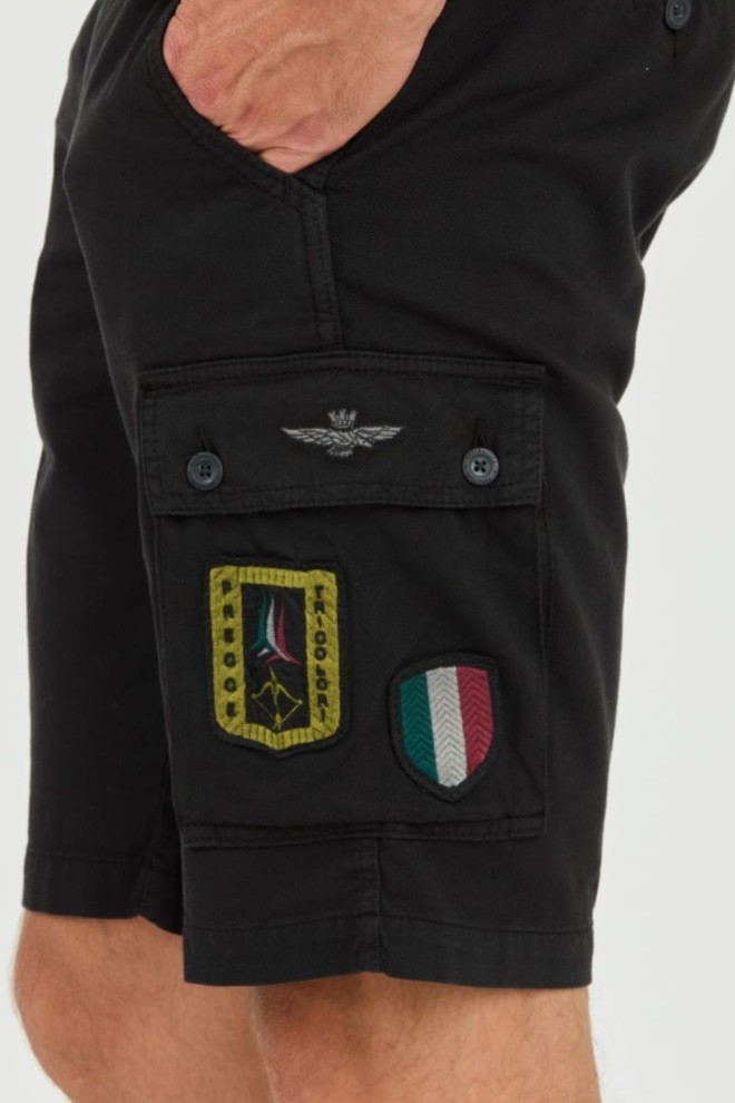 AERONAUTICA MILLITARE Black bermudas Frecce Tricolori