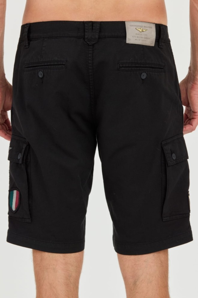 AERONAUTICA MILLITARE Black bermudas Frecce Tricolori