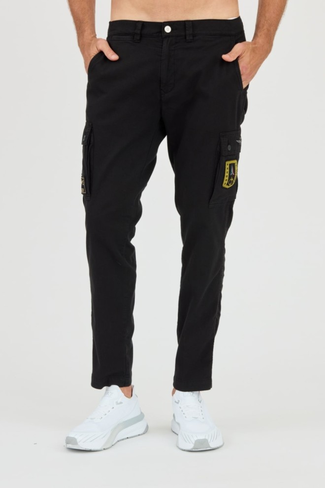 AERONAUTICA MILLITARE Black combat boots TROUSERS