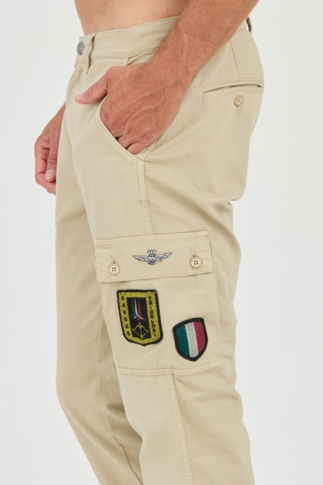 AERONAUTICA MILLITARE Beige combat boots TROUSERS