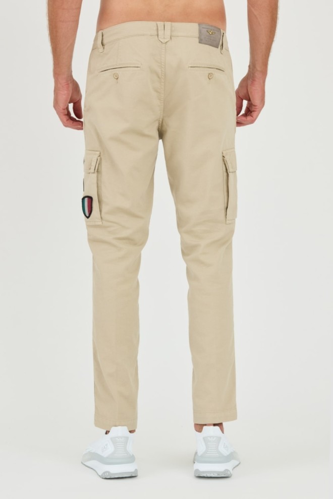 AERONAUTICA MILLITARE Beżowe bojówki TROUSERS