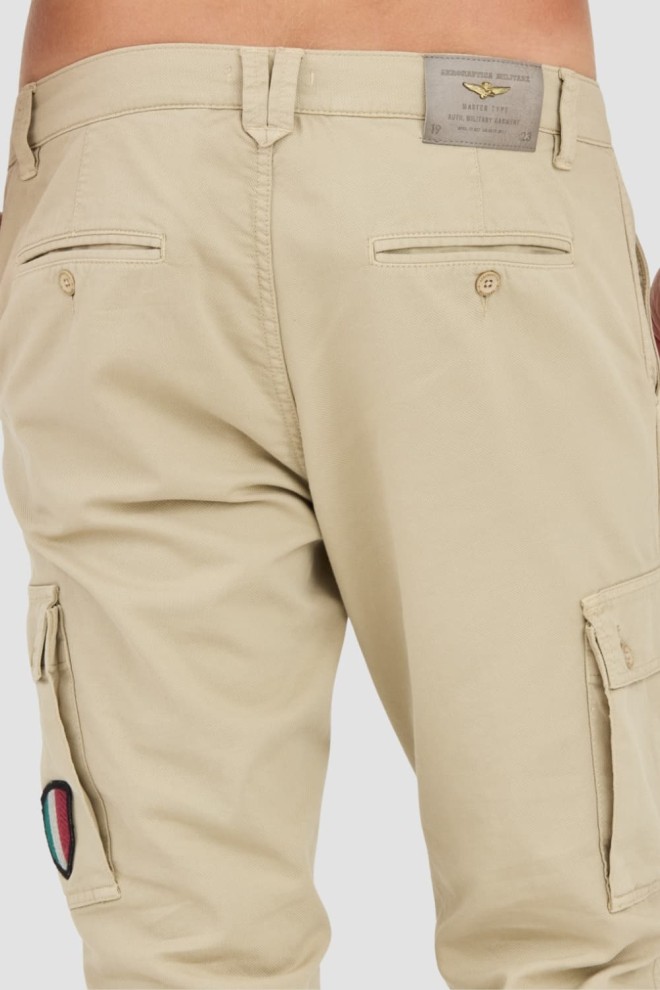 AERONAUTICA MILLITARE Beige combat boots TROUSERS