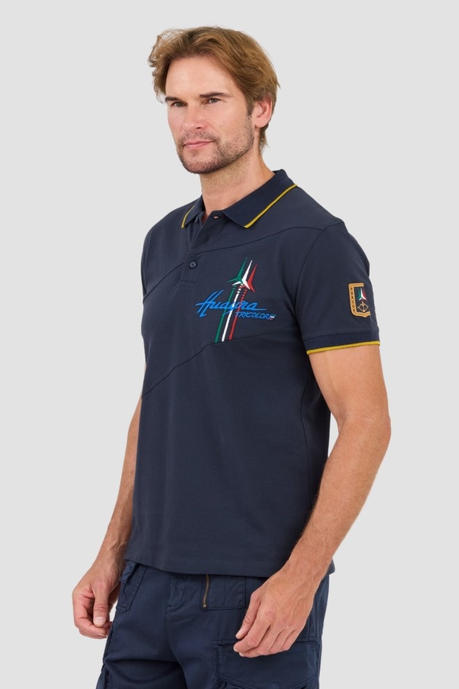 AERONAUTICA MILLITARE Navy blue Sleeve polo shirt