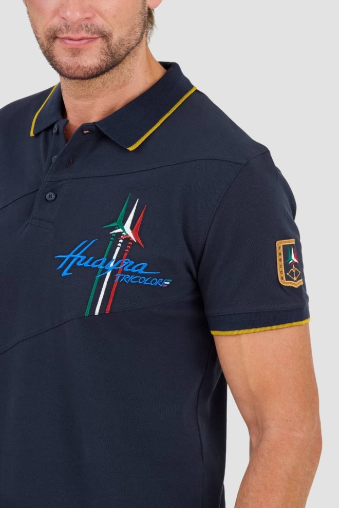 AERONAUTICA MILLITARE Navy blue Sleeve polo shirt