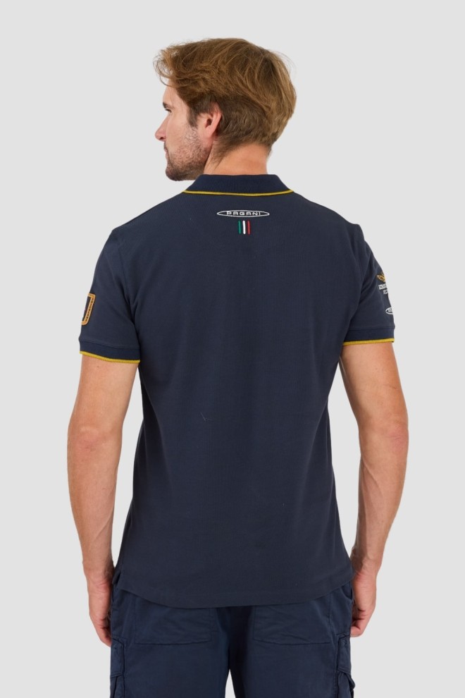 AERONAUTICA MILLITARE Granatowa koszulka polo Sleeve