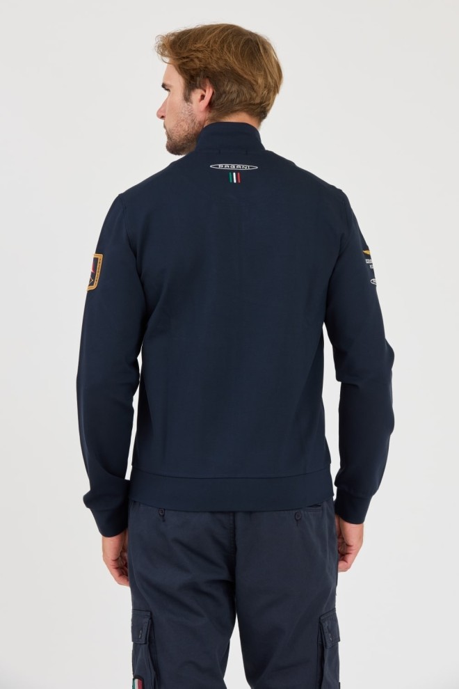 AERONAUTICA MILLITARE Granatowa bluza rozpinana SWEATSHIRT