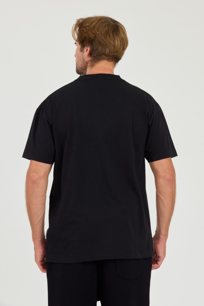 PALM ANGELS Black Neck Logo Tee