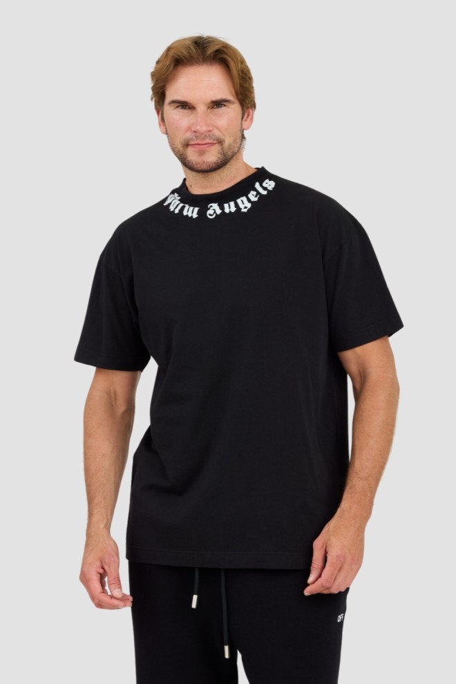 PALM ANGELS Czarny t-shirt Neck Logo Tee