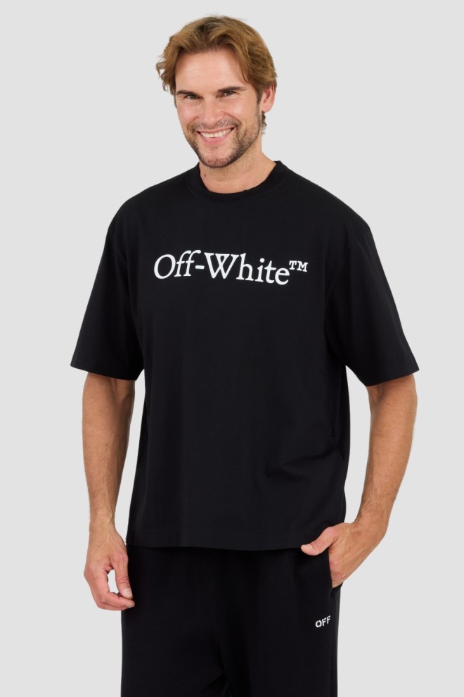 OFF-WHITE Tricou negru pentru bărbați Big Bookish Skate