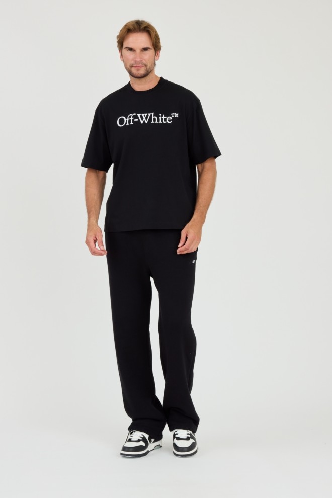 OFF-WHITE Tricou negru pentru bărbați Big Bookish Skate