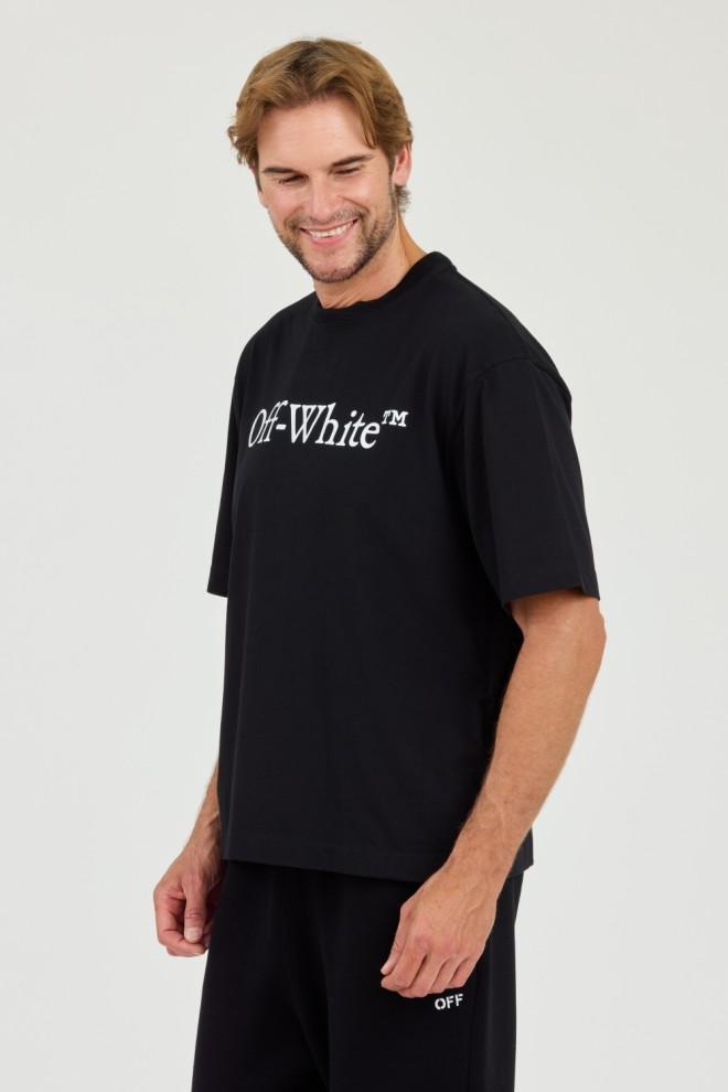 OFF-WHITE Tricou negru pentru bărbați Big Bookish Skate